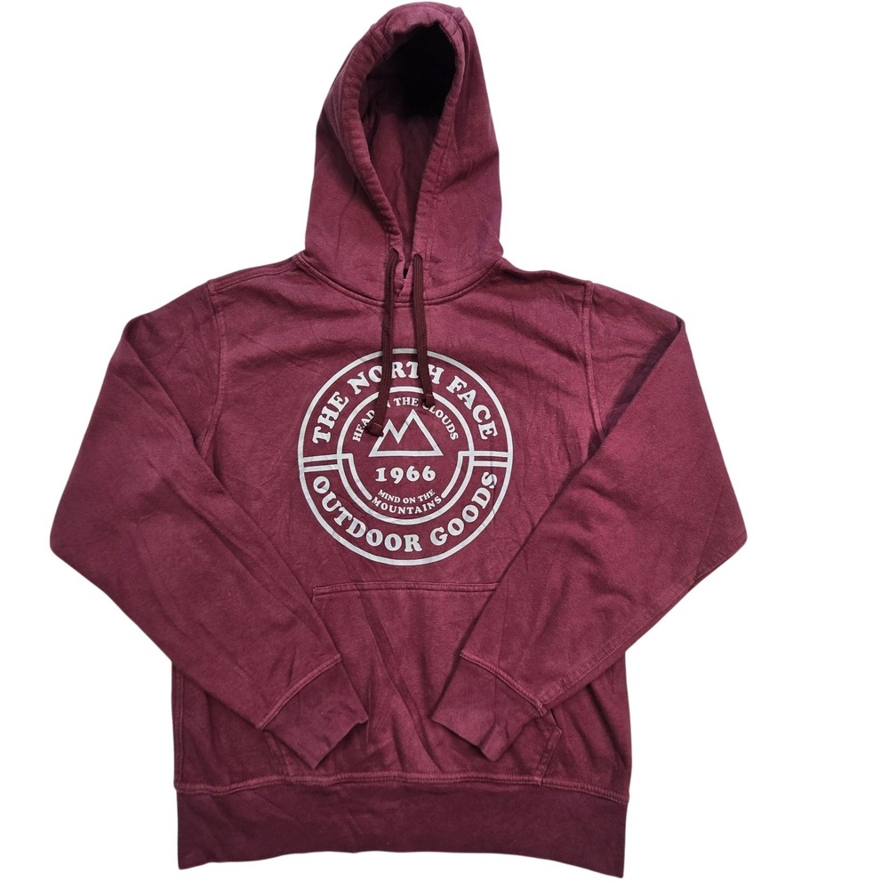 The North Face Hoodie Mens Small Red Pullover Graphic Logo Outdoor Goods